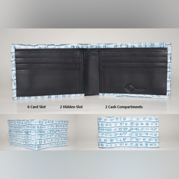 Geniene cow Napa crocodile texture men wallet - Picture 7 of 7